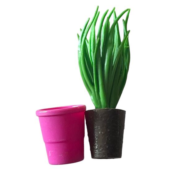 NEW American Girl Doll Blaire Flower Garden Chive Plant + Pink POT 2PC Accessory - Picture 2 of 5